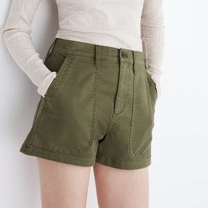 Madewell Perfect Vintage Military Khaki Green Shorts